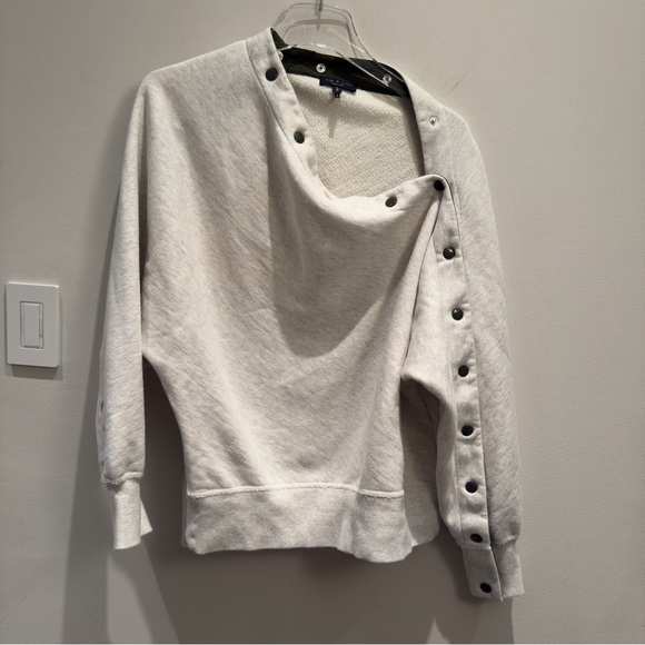 rag & bone New York Kate Gray Modular Green Snap Sweatshirt Size Small Women’s - Picture 8 of 12